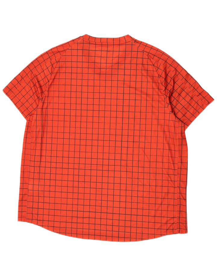 Nike T-shirt Dri Fit pour homme en polyester à carreaux orange 2XL