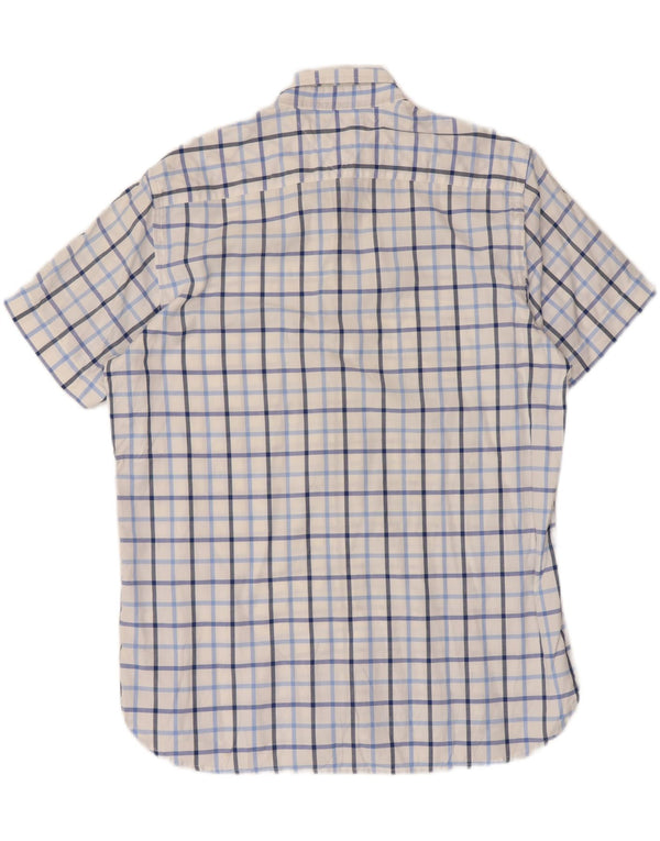 Tommy Hilfiger Chemise à manches courtes pour homme en coton à carreaux blancs