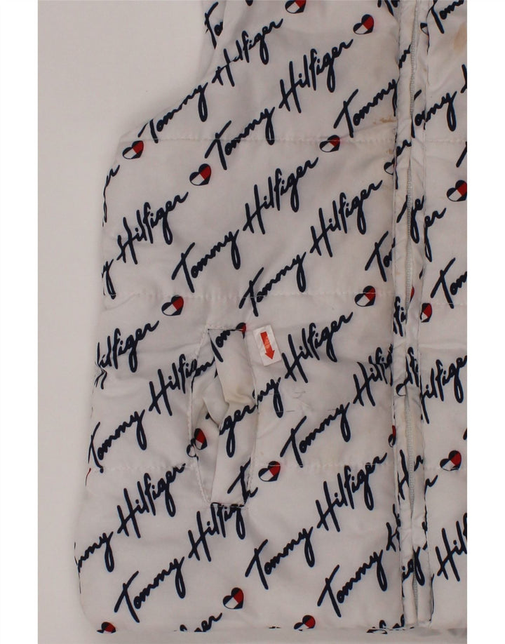 TOMMY HILFIGER Gilet matelassé graphique pour fille 3-4 ans Blanc Polyester