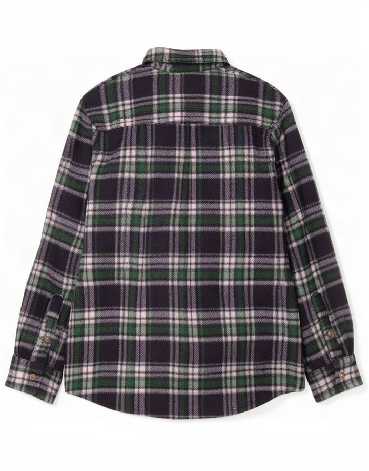 vintage Chemise polaire homme XL Bleu Marine Check Polyester