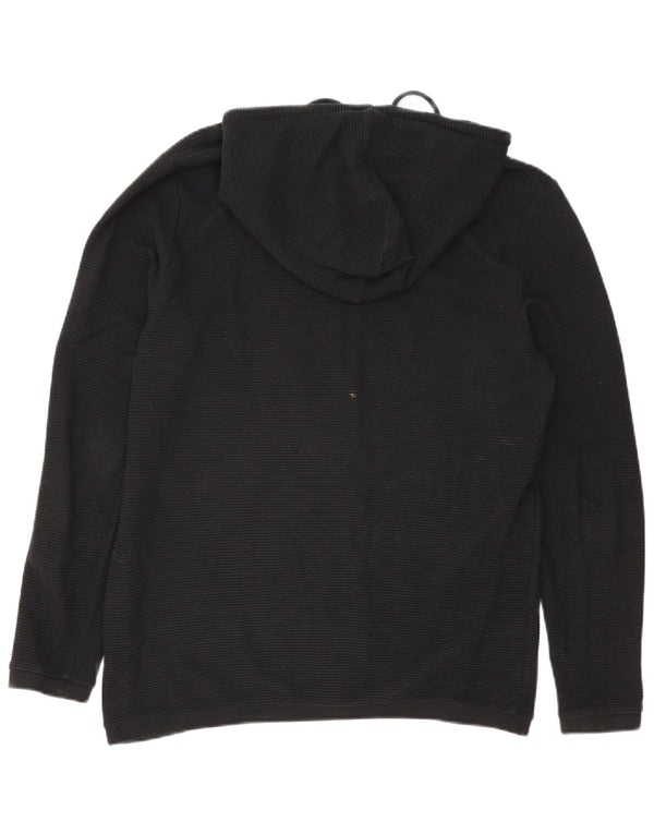 PIAZZA ITALIA Pull à capuche zippé pour homme, coupe régulière, grand noir