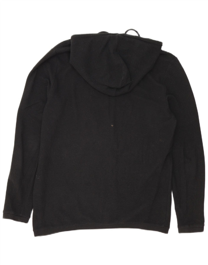 PIAZZA ITALIA Pull à capuche zippé pour homme, coupe régulière, grand noir