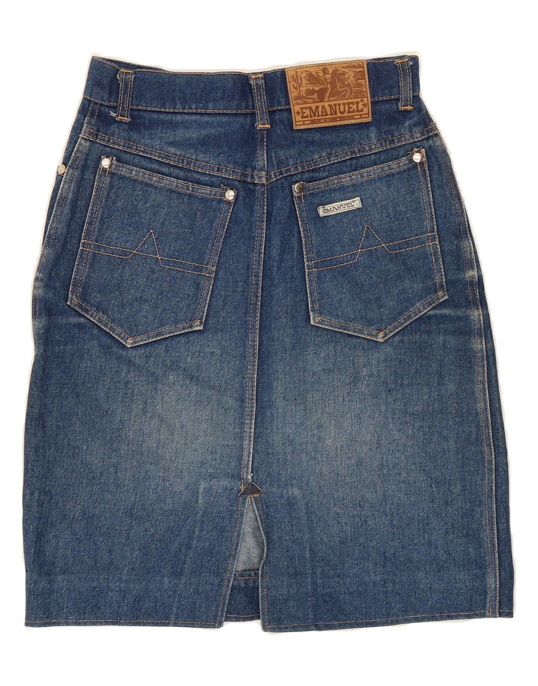 VINTAGE Womens Denim Skirt W24 XL Blue Vintage Vintage and Second-Hand Vintage from Messina Hembry 