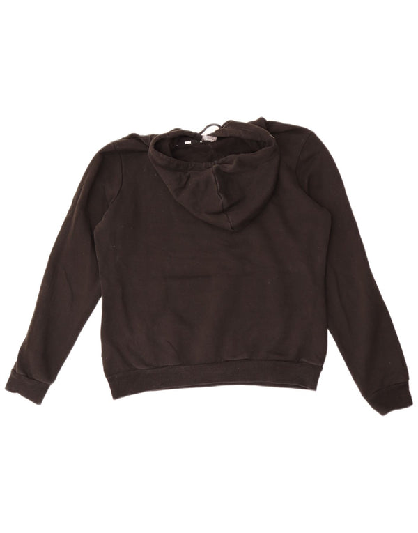 Puma Pull à capuche graphique pour femme UK 14 Coton noir moyen