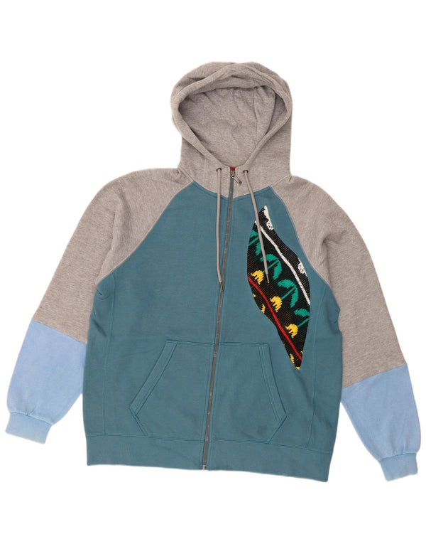 Russell Athletic Pull à capuche zippé pour homme en coton color block Bleu Taille L