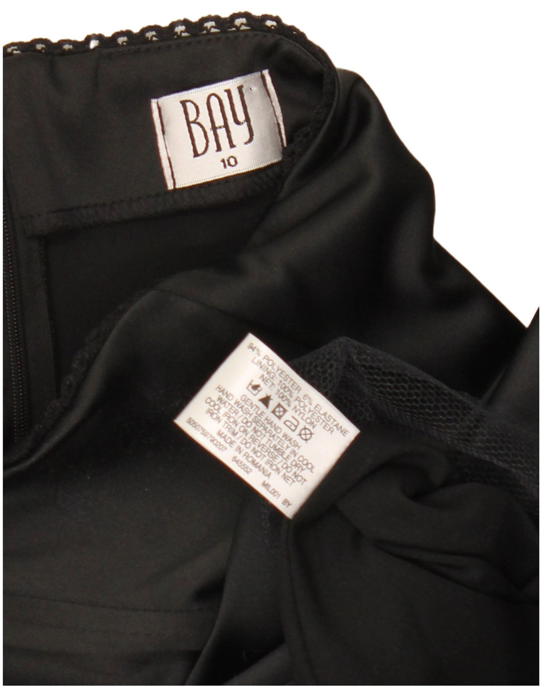 Bay Robe bustier pour femme UK 10 Petit Noir Polyester