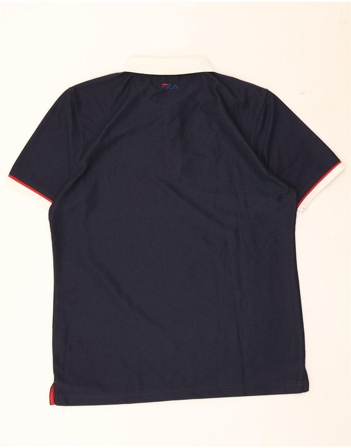 Fila Polo Homme Large Bleu Marine Colorblock Polyester