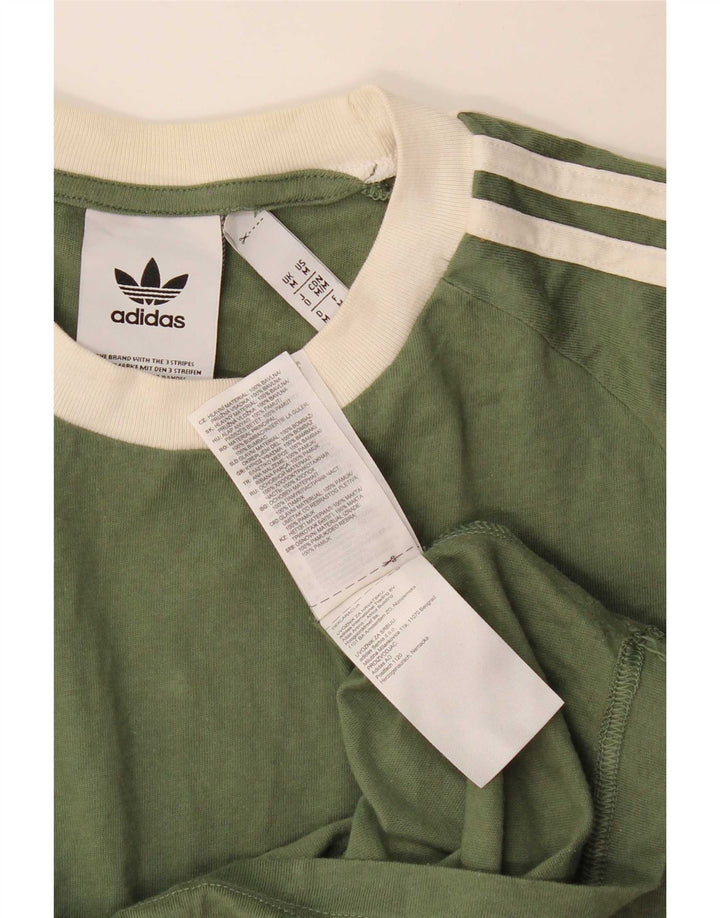 Adidas T-Shirt Homme Vert Moyen Colourblock Coton