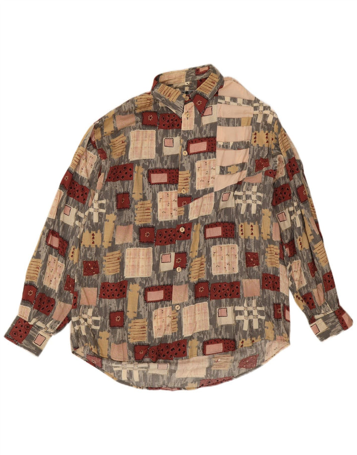 Chemise Homme Vintage Moyenne Multicolore Patchwork Viscose