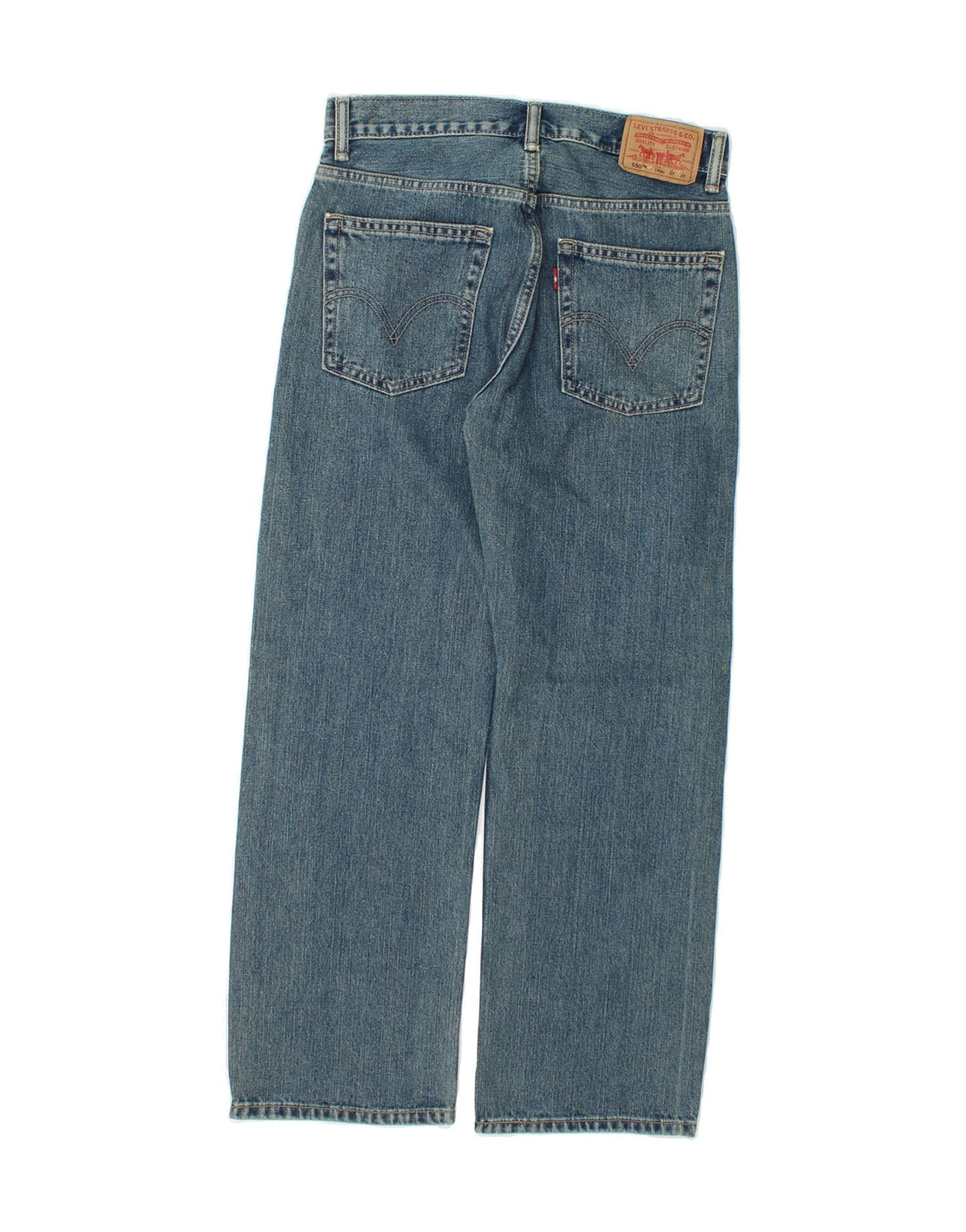LEVI'S Boys 550 Relaxed Fit Straight Jeans 13-14 Years W27 L27 Blue Cotton Vintage Levi's and Second-Hand Levi's from Messina Hembry 