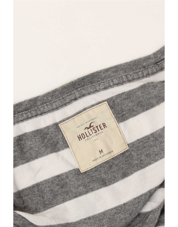 Hollister Haut à manches longues pour femme UK 12 Gris moyen rayé