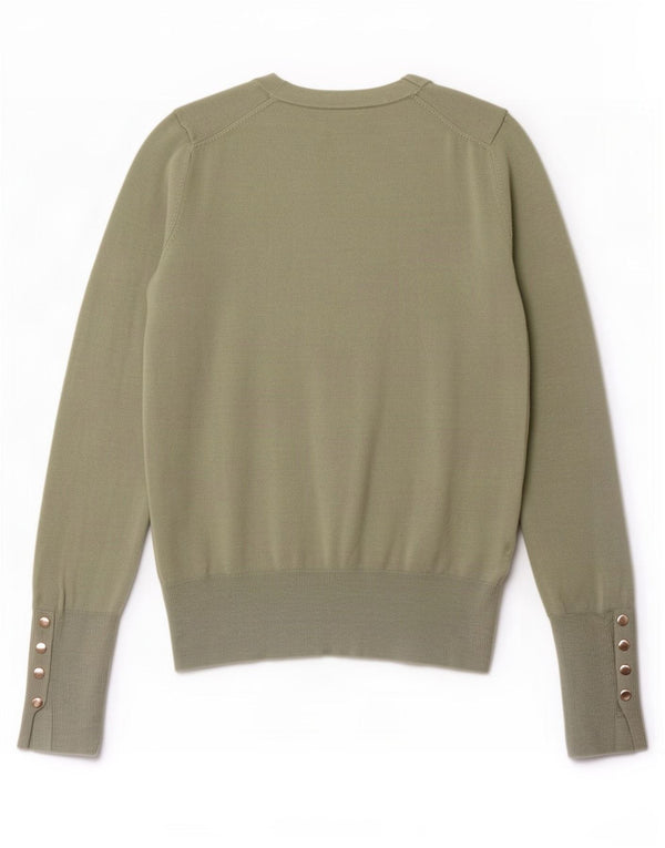 Zara Pull ras du cou pour femme UK 8 Small Vert Viscose