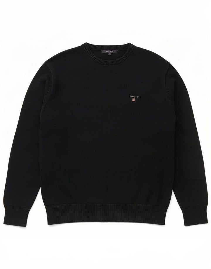 Gant Pull Col Rond Homme Bleu Marine Moyen Coton