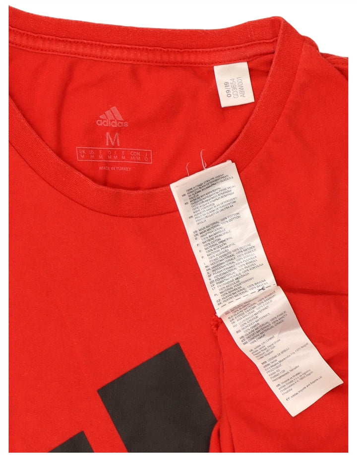Adidas T-Shirt Graphique Homme Rouge Moyen Coton