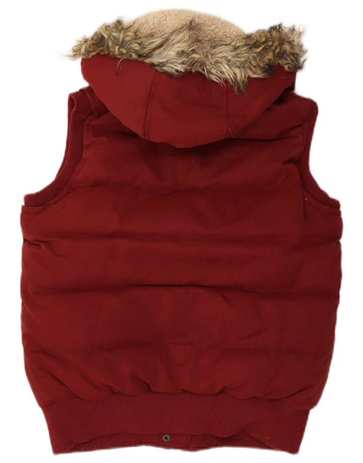 FAT FACE Gilet rembourré à capuche surdimensionné pour femme UK 10 Petit Marron Polyester
