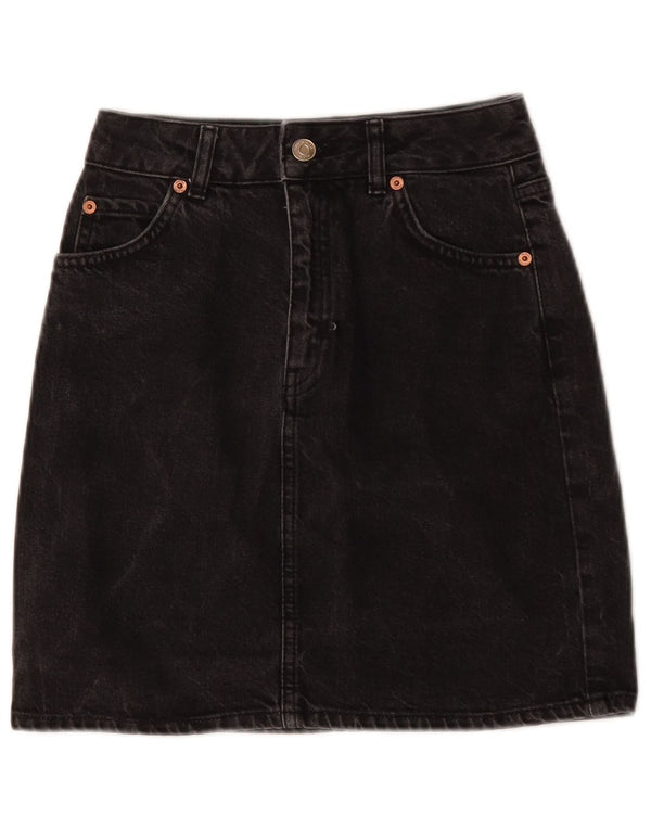 Topshop Jupe en jean pour femme UK 6 XS W24 Noir
