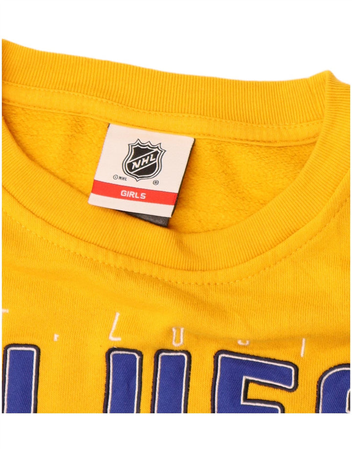 Sweat-shirt court graphique NHL pour filles 7-8 ans, color block jaune