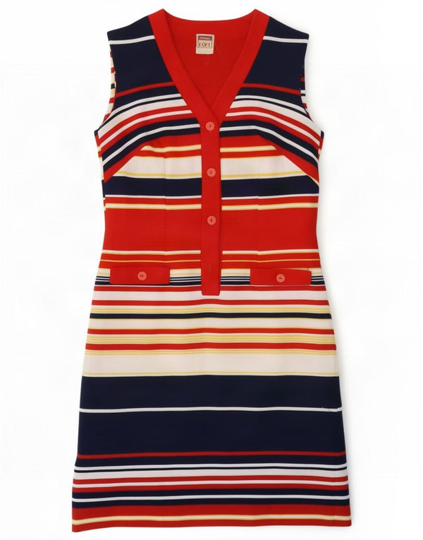 Diolen Robe fourreau sans manches pour femme UK 42 Medium Multicolore Rayé