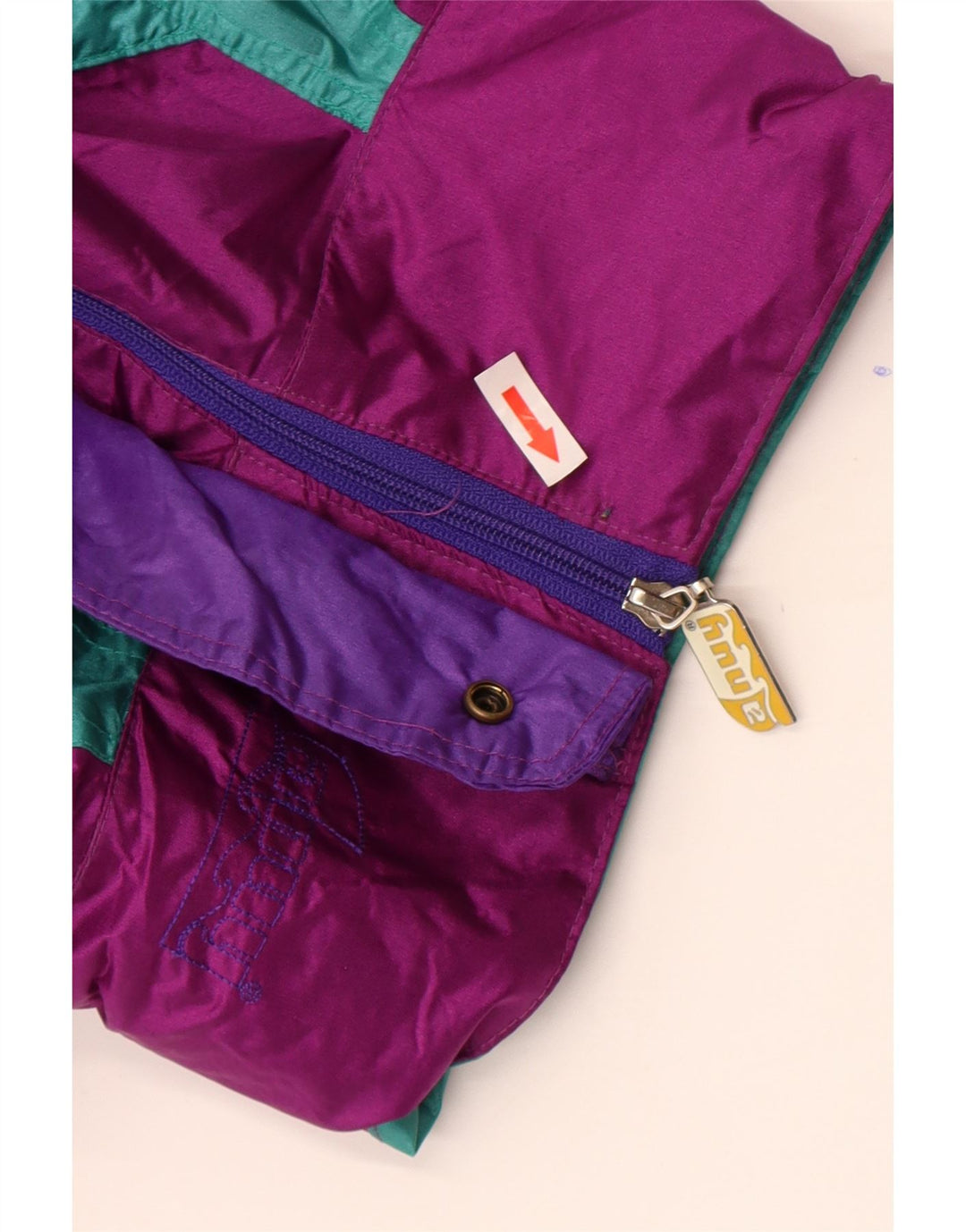 Veste de pluie vintage pour homme UK 44 2XL Violet Colourblock Nylon