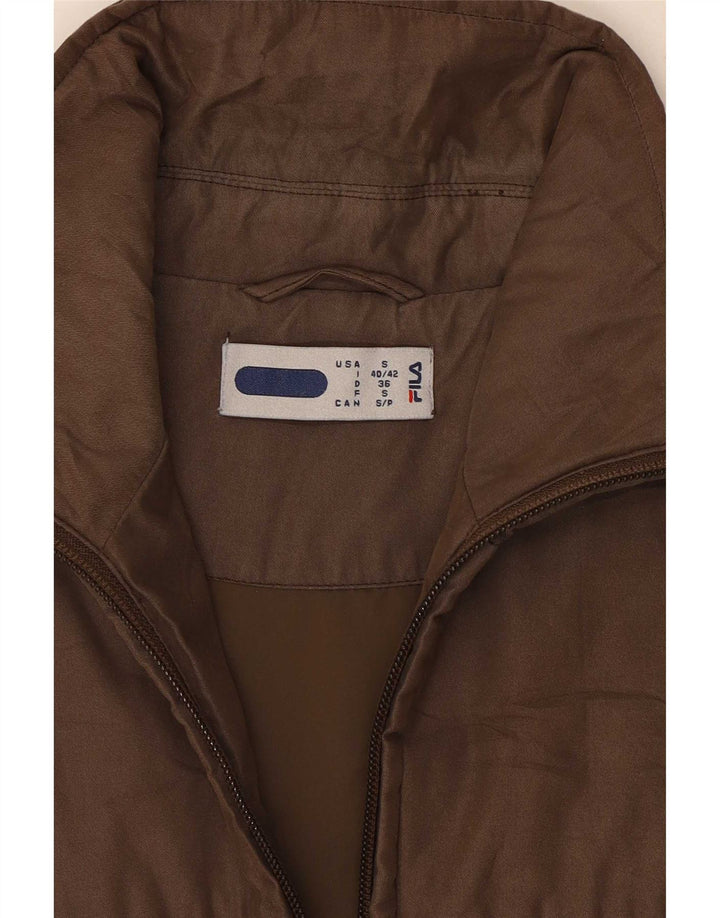 Fila Veste matelassée pour femme UK 10 Small Marron Polyester
