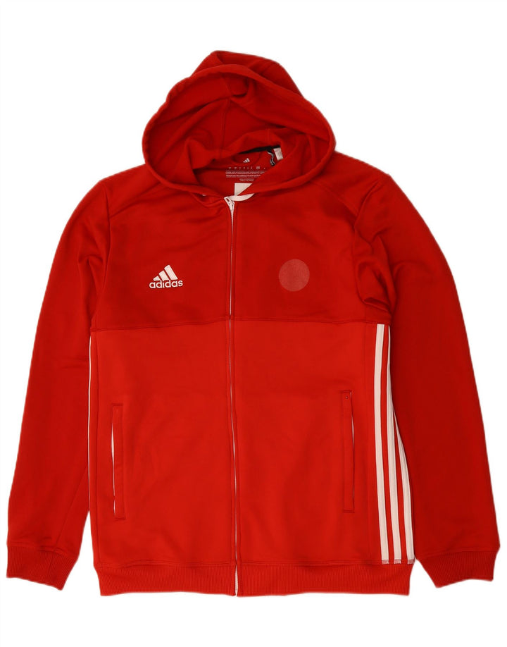 Adidas Pull à capuche zippé Climalite pour homme en polyester rouge moyen