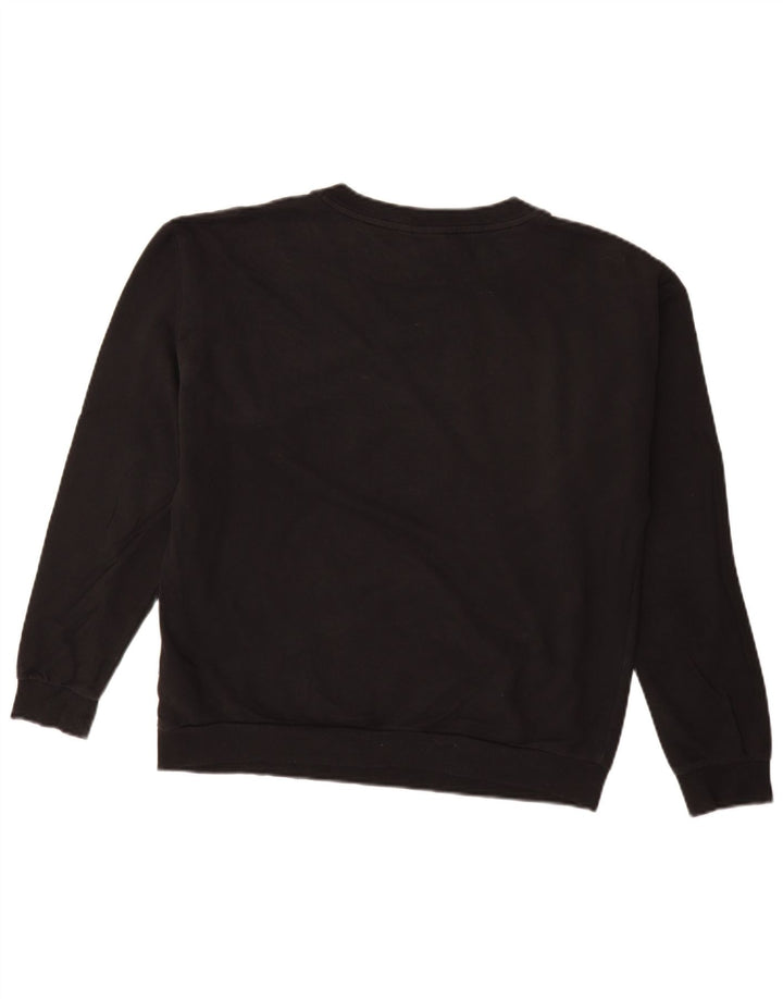 ADIDAS Sweat-shirt graphique pour femme UK 12 en coton noir moyen