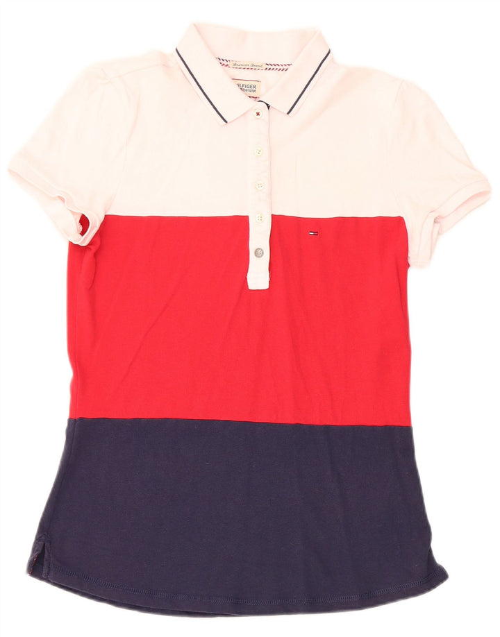 Tommy Hilfiger Polo Femme UK 12 Medium Multicolore Colourblock