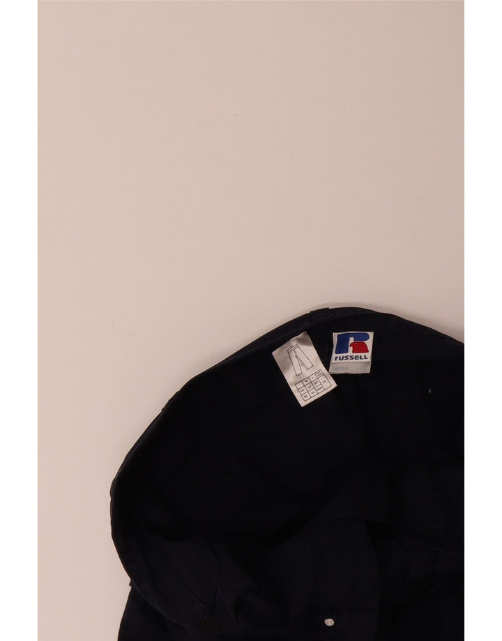 RUSSELL ATHLETIC Mens Tapered Cargo Trousers W38 L28 Navy Blue Polyester Vintage Russell Athletic and Second-Hand Russell Athletic from Messina Hembry 