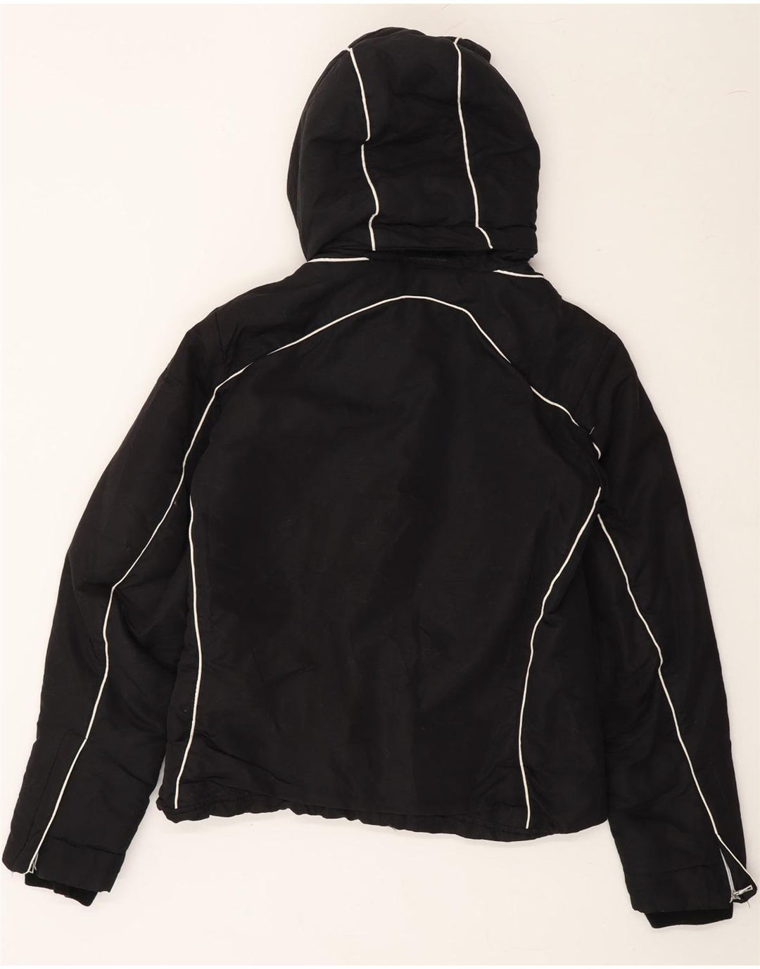 GATTINONI Womens Hooded Padded Jacket UK 10 Small Black Vintage Gattinoni and Second-Hand Gattinoni from Messina Hembry 