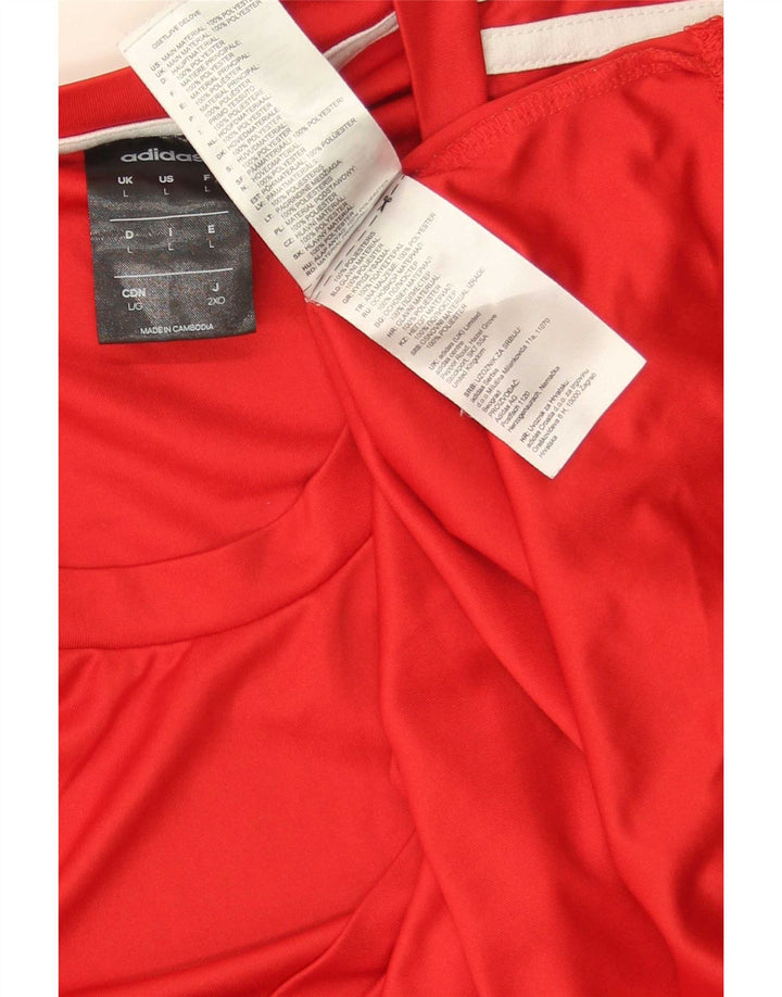 Adidas Hommes Climalite T-Shirt Haut Grand Rouge Polyester