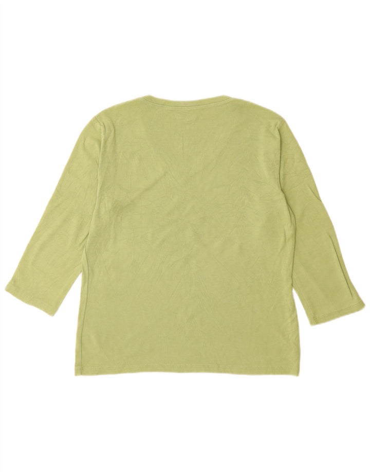 Eddie Bauer Haut pour femme à manches 3/4 UK 12 en coton vert moyen