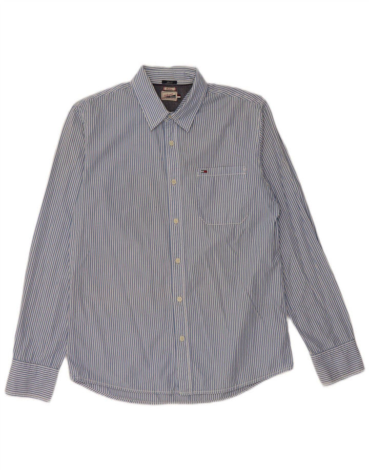TOMMY HILFIGER Chemise Slim Fit Homme Bleu Moyen Rayé Coton