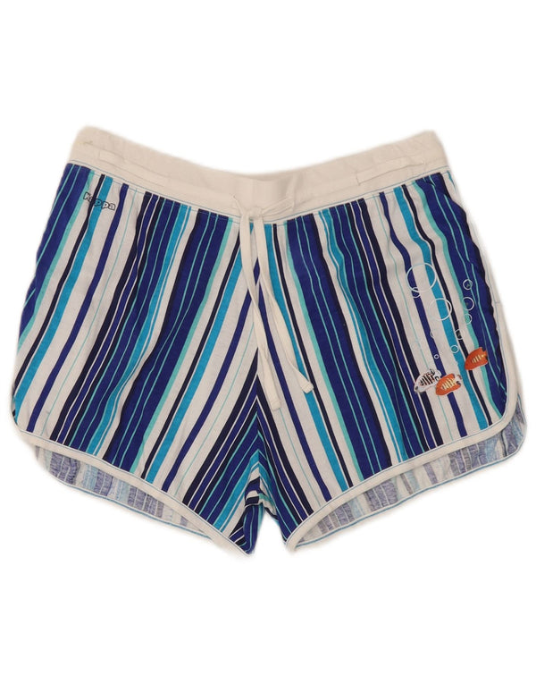 Kappa Short de sport graphique pour femme UK 14 Grand coton rayé bleu