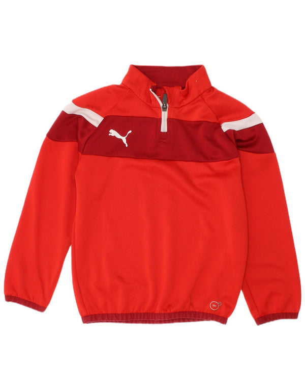 Puma Haut de survêtement à col zippé pour garçon 7-8 ans Rouge Colourblock