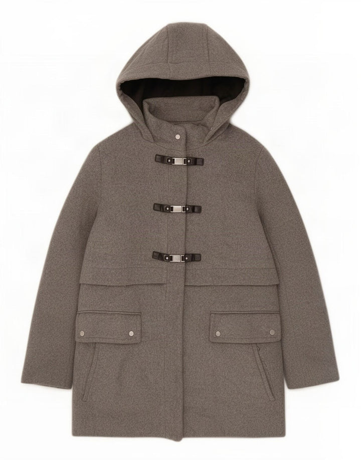 Zara Femmes Duffle Jacket UK 18 XL Gris Polyester