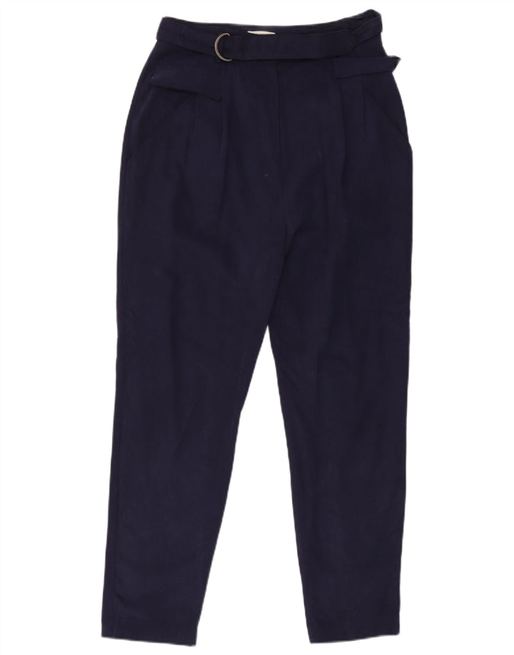 WHISTLES Pantalon décontracté pour femme UK 12 Medium W30 L28 Bleu marine