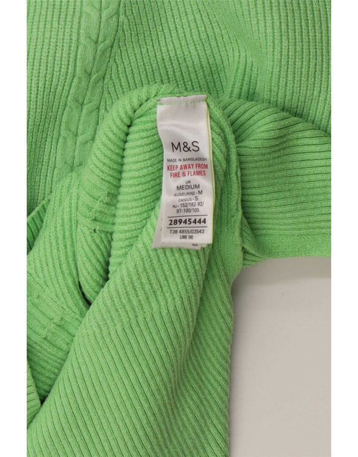 Marks & Spencer Pull à col rond pour femme UK 14 Viscose vert moyen