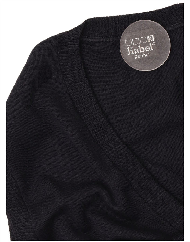 Liabel Gilet Débardeur Petit Bleu Marine Laine Vierge Homme