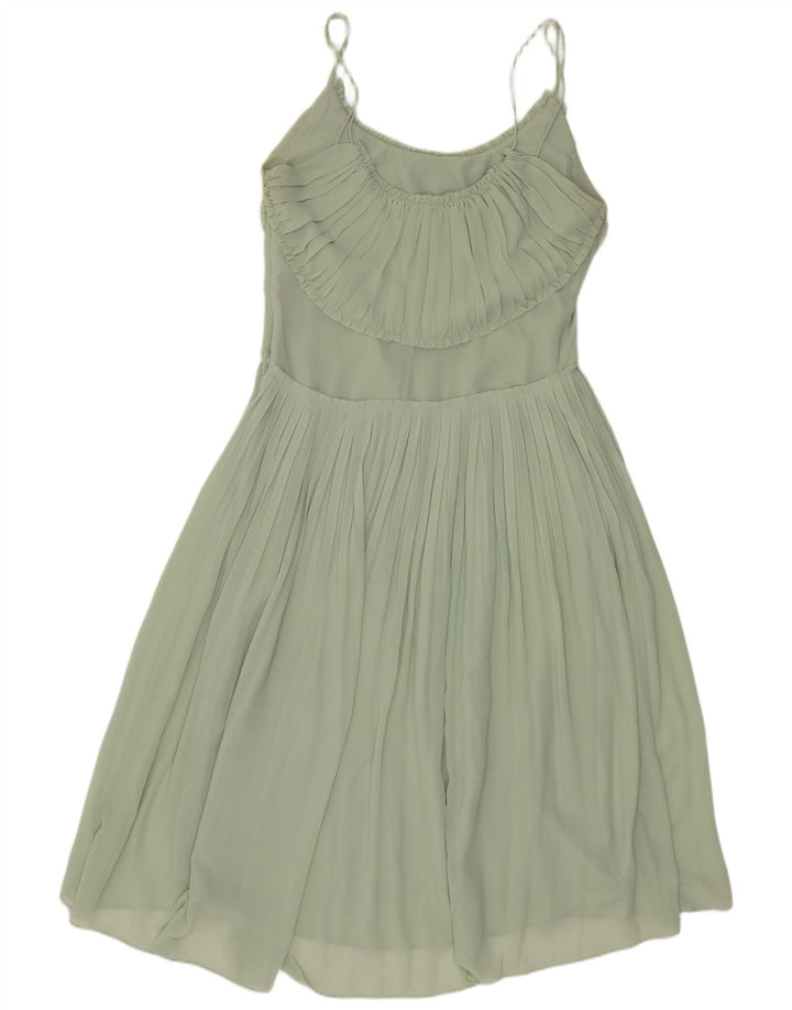 Reiss Robe Slip Femme UK 10 Petit Vert Polyester