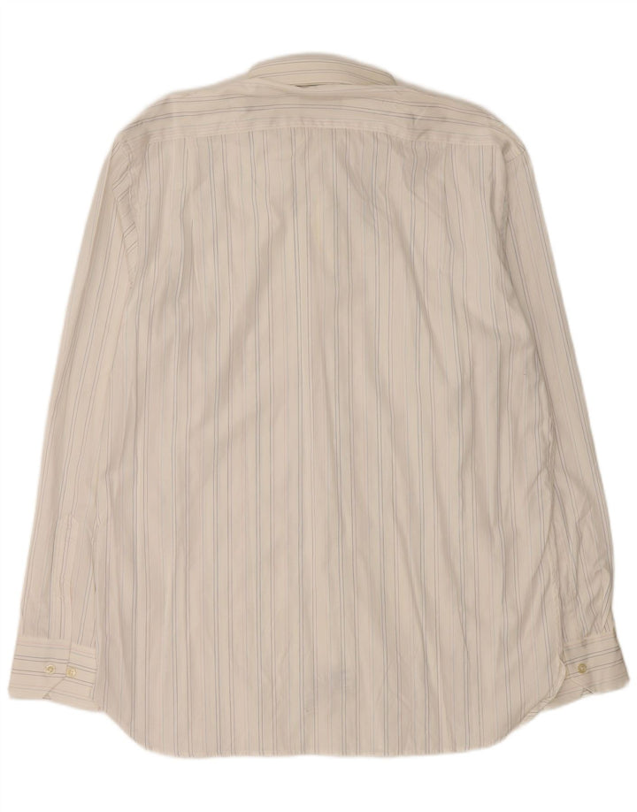 MASSIMO DUTTI Chemise Homme Taille 43 Grand Coton Rayé Blanc