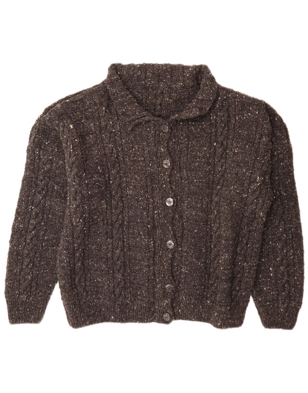 vintage Femme Cardigan Pull UK 20 2XL Gris Moucheté