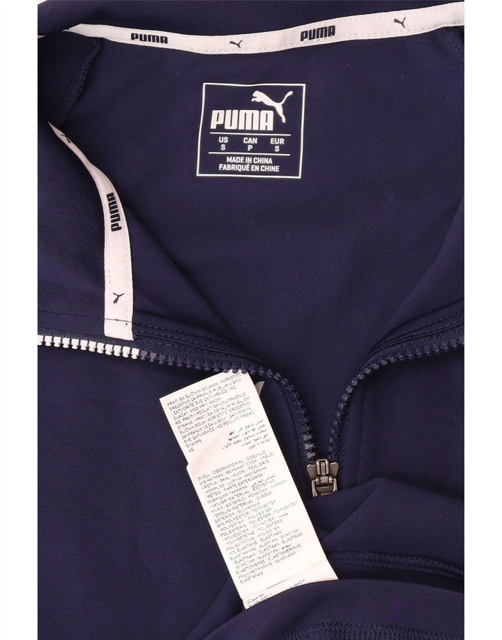 PUMA Haut de survêtement à col zippé pour homme Petit bleu marine Polyester