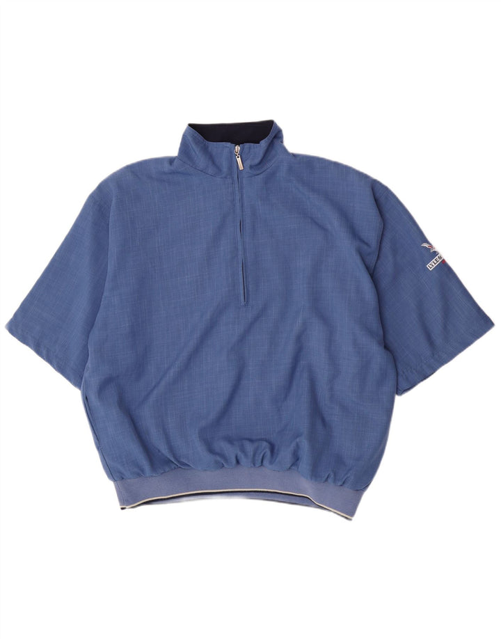 Lyle & Scott Haut de survêtement à manches courtes et col zippé pour homme Bleu moyen