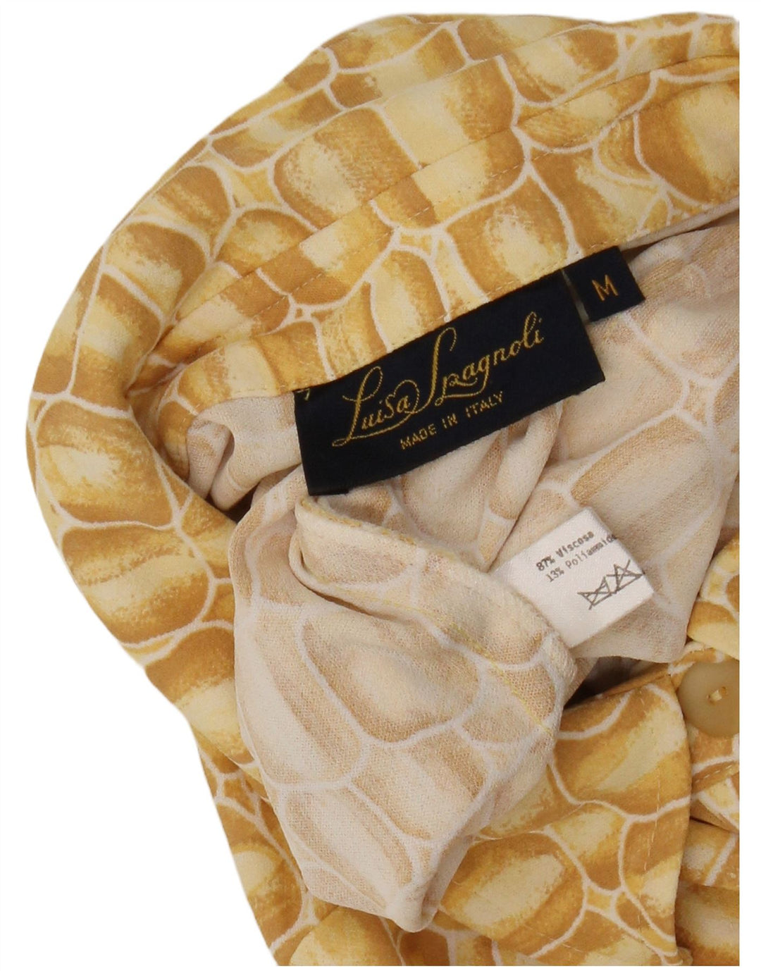 Luisa Spagnoli Robe chemise pull pour femme UK 14 Jaune moyen géométrique