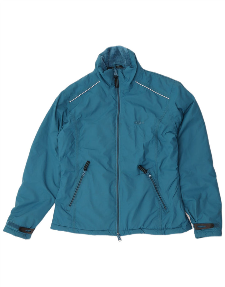 veste coupe-vent femme vintage UK 14 Nylon bleu moyen