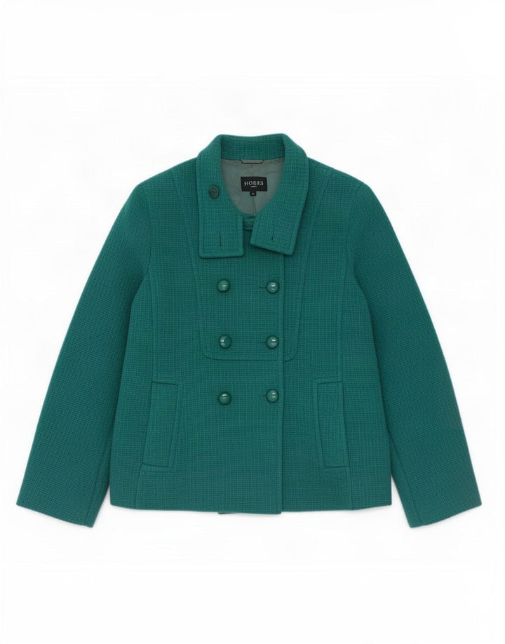 Hobbs Caban Femme UK 14 Grande Laine Verte