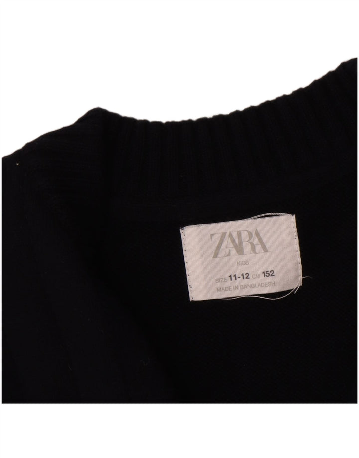 Pull Cardigan Zara Garçon 11-12 ans Bleu Marine
