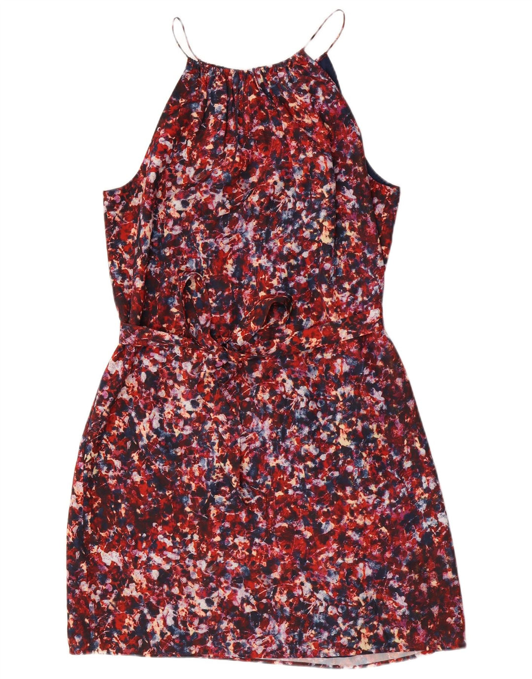 Dkny Robe fourreau sans manches à motif abstrait pour femme UK 14 Grand Rouge
