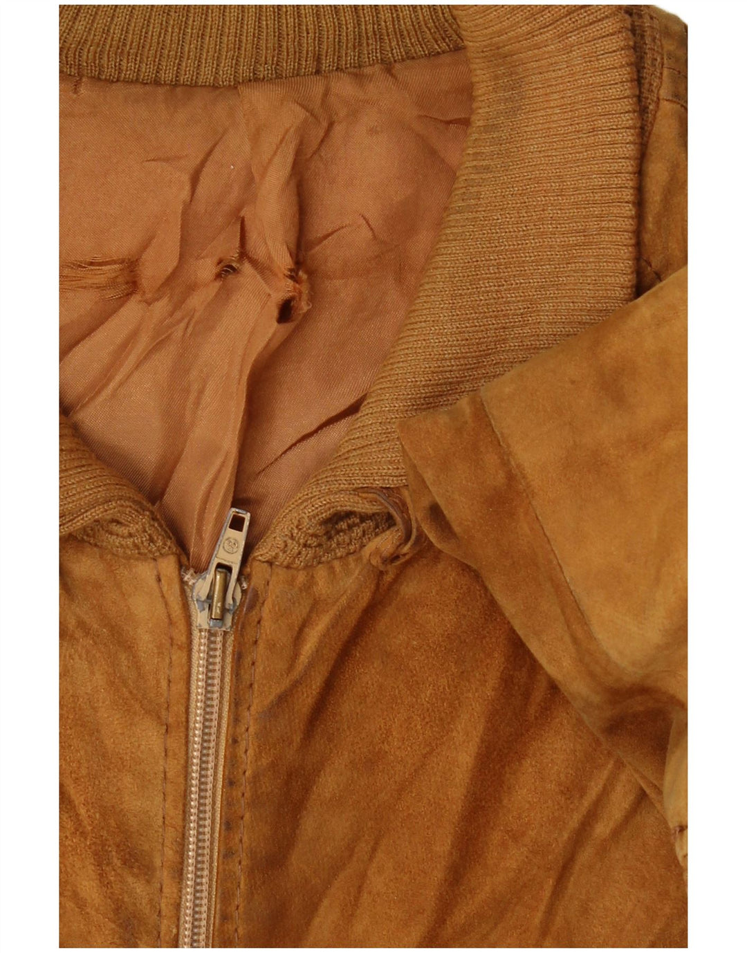 VINTAGE Veste bomber en daim pour homme UK 38 Beige moyen