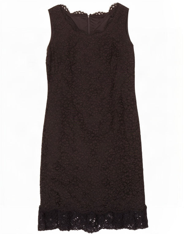 robe fourreau sans manches femme vintage UK 14 Noir Moyen